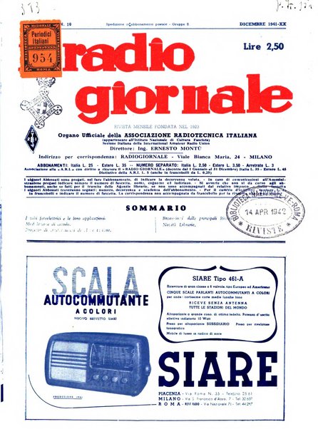 Radio giornale rivista mensile per dilettanti di radio