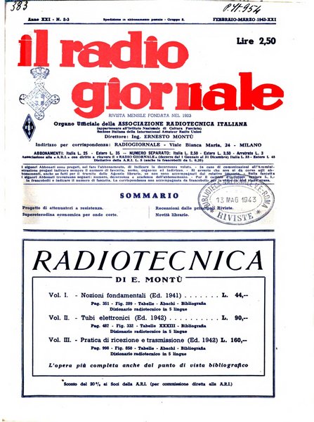 Radio giornale rivista mensile per dilettanti di radio