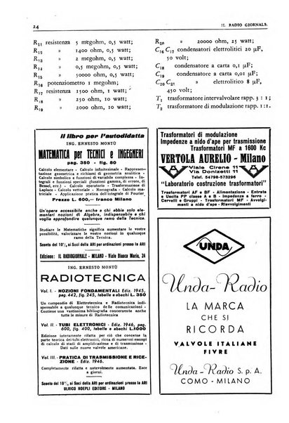 Radio giornale rivista mensile per dilettanti di radio