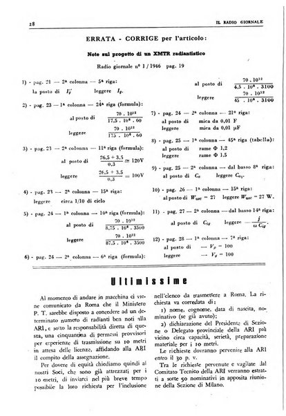 Radio giornale rivista mensile per dilettanti di radio