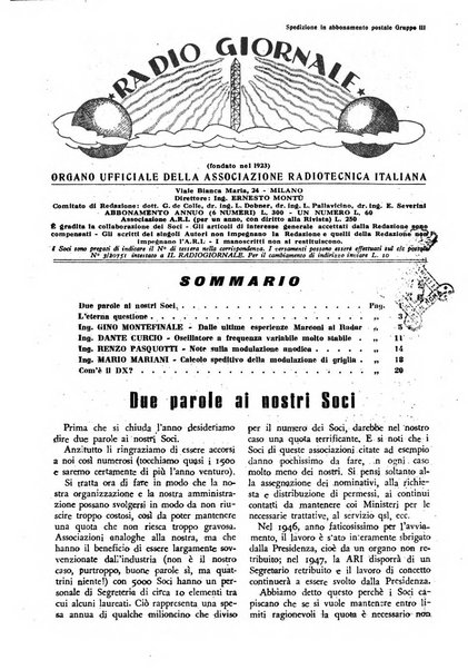 Radio giornale rivista mensile per dilettanti di radio