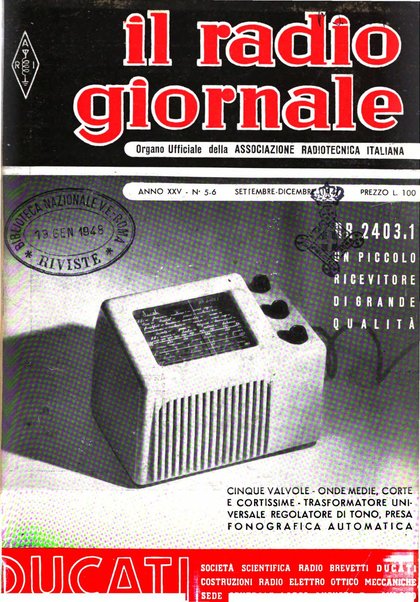 Radio giornale rivista mensile per dilettanti di radio