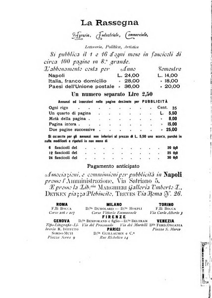 La rassegna agraria, industriale, commerciale, letteraria, politica, artistica