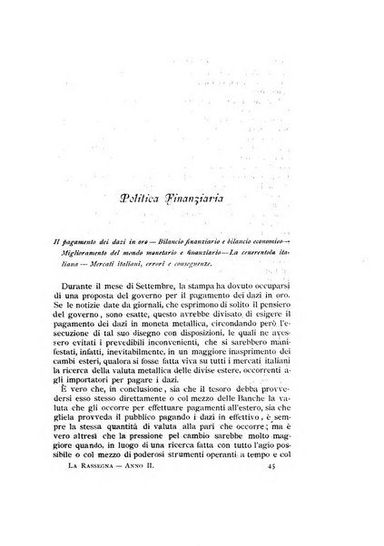 La rassegna agraria, industriale, commerciale, letteraria, politica, artistica