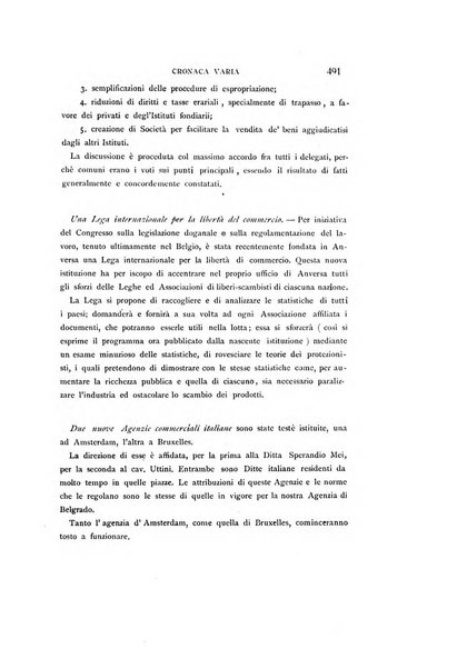 La rassegna agraria, industriale, commerciale, letteraria, politica, artistica