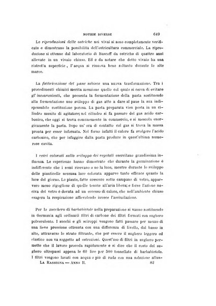 La rassegna agraria, industriale, commerciale, letteraria, politica, artistica