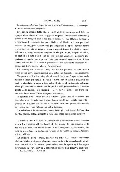 La rassegna agraria, industriale, commerciale, letteraria, politica, artistica