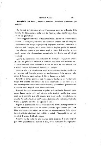 La rassegna agraria, industriale, commerciale, letteraria, politica, artistica