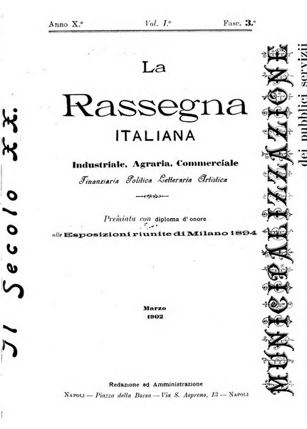 La rassegna agraria, industriale, commerciale, letteraria, politica, artistica