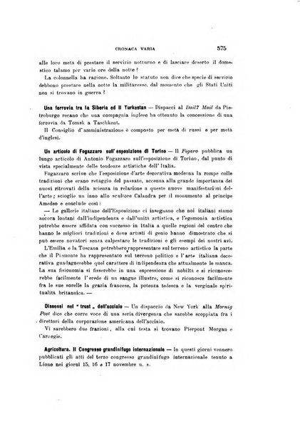 La rassegna agraria, industriale, commerciale, letteraria, politica, artistica