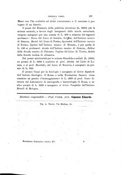 La rassegna agraria, industriale, commerciale, letteraria, politica, artistica