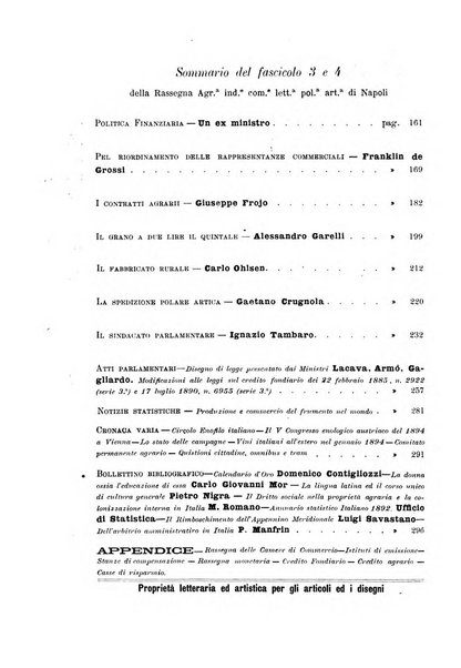 La rassegna agraria, industriale, commerciale, letteraria, politica, artistica