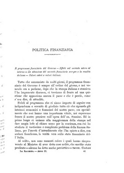 La rassegna agraria, industriale, commerciale, letteraria, politica, artistica