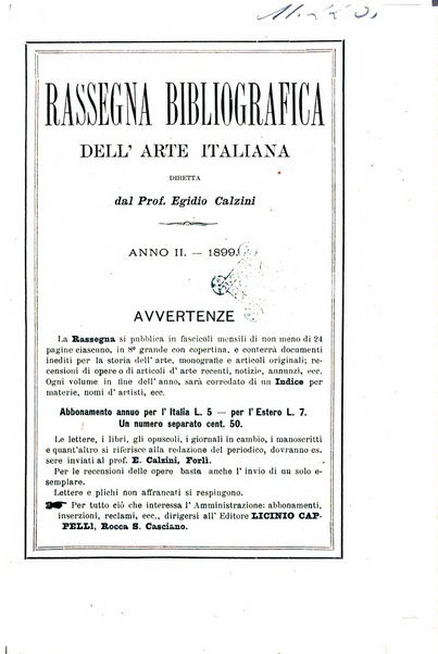 Rassegna bibliografica dell'arte italiana