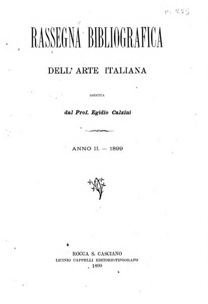 Rassegna bibliografica dell'arte italiana