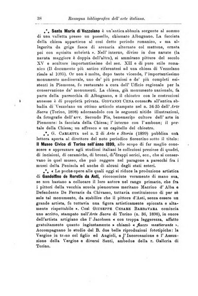 Rassegna bibliografica dell'arte italiana