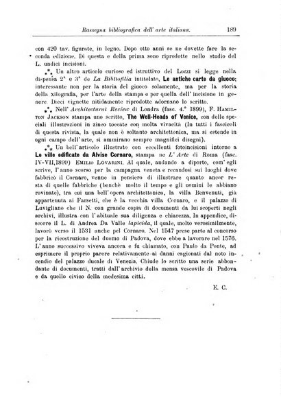 Rassegna bibliografica dell'arte italiana