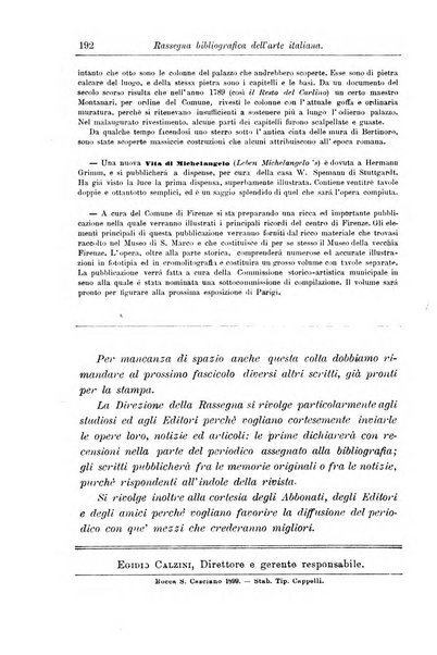 Rassegna bibliografica dell'arte italiana