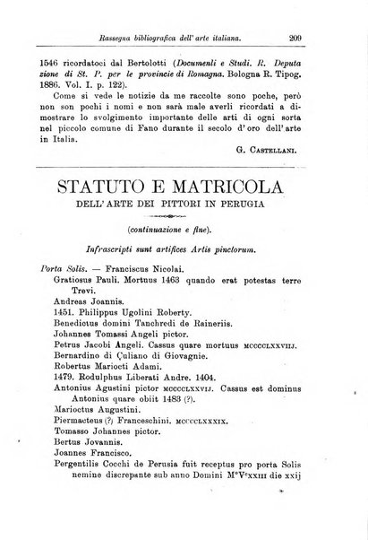 Rassegna bibliografica dell'arte italiana