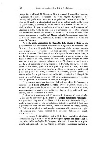 Rassegna bibliografica dell'arte italiana