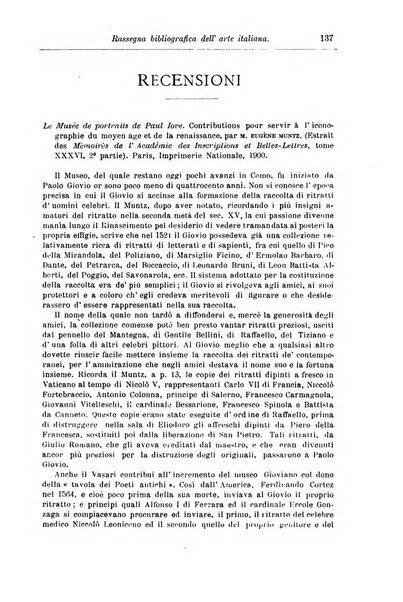 Rassegna bibliografica dell'arte italiana