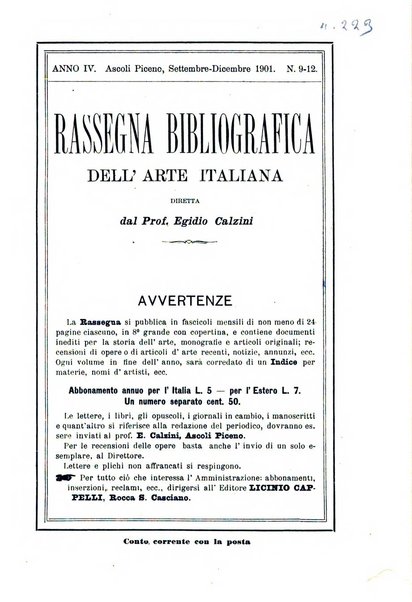 Rassegna bibliografica dell'arte italiana