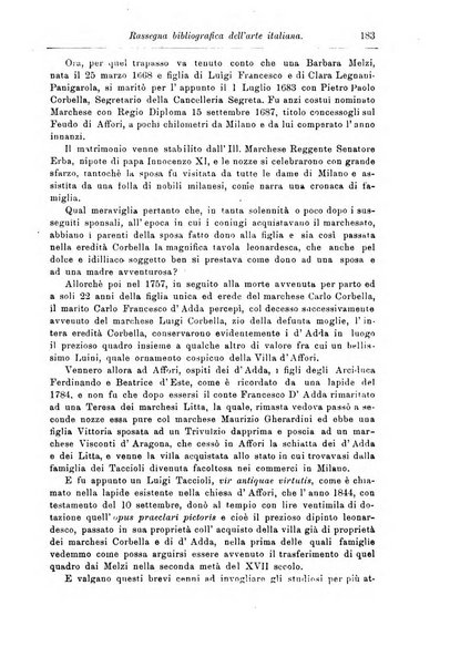 Rassegna bibliografica dell'arte italiana