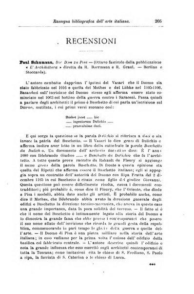 Rassegna bibliografica dell'arte italiana