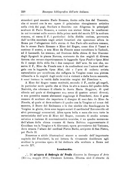 Rassegna bibliografica dell'arte italiana