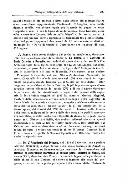 Rassegna bibliografica dell'arte italiana