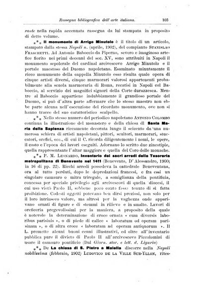 Rassegna bibliografica dell'arte italiana