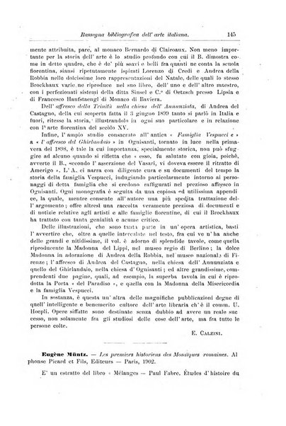 Rassegna bibliografica dell'arte italiana