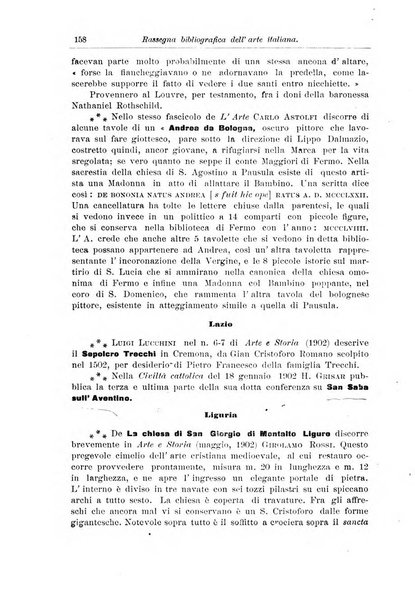 Rassegna bibliografica dell'arte italiana