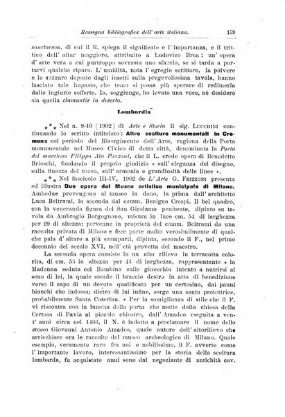 Rassegna bibliografica dell'arte italiana