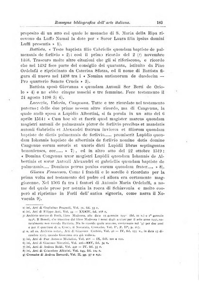 Rassegna bibliografica dell'arte italiana