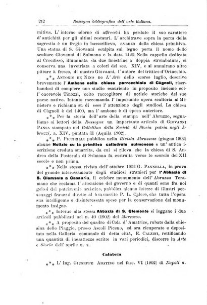 Rassegna bibliografica dell'arte italiana