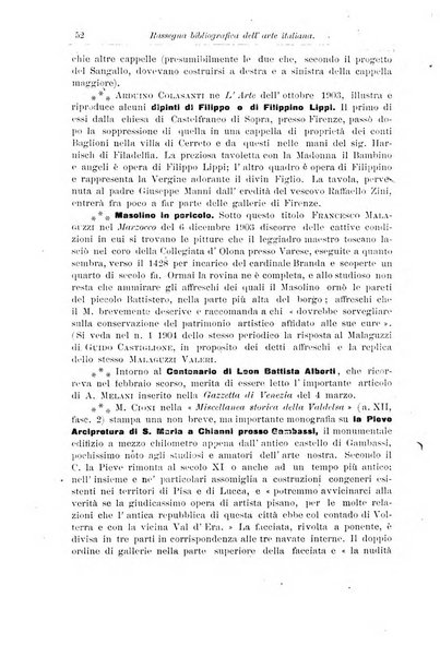 Rassegna bibliografica dell'arte italiana