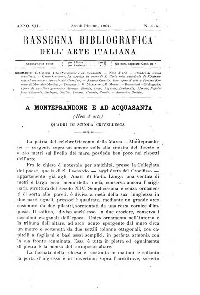 Rassegna bibliografica dell'arte italiana