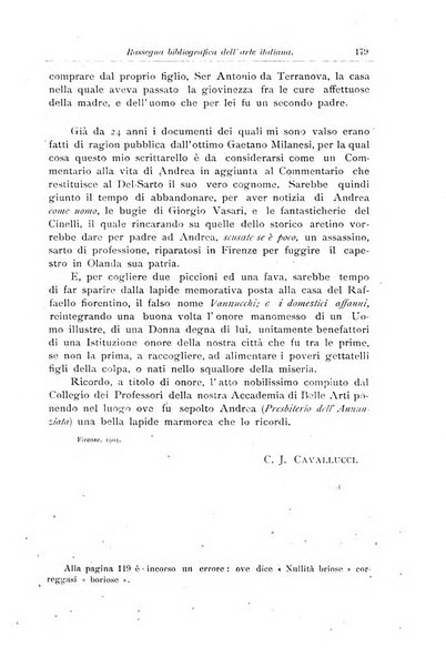 Rassegna bibliografica dell'arte italiana