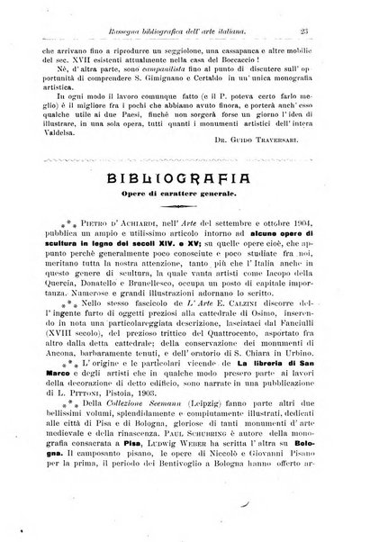 Rassegna bibliografica dell'arte italiana