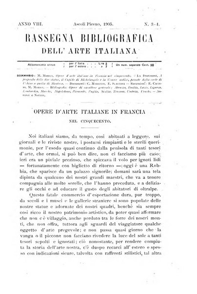 Rassegna bibliografica dell'arte italiana