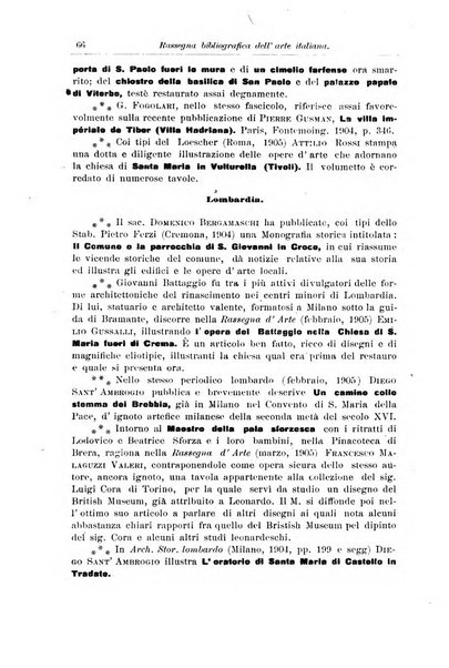 Rassegna bibliografica dell'arte italiana