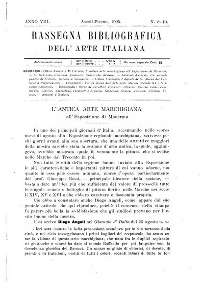 Rassegna bibliografica dell'arte italiana