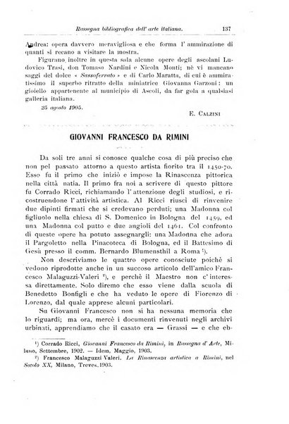 Rassegna bibliografica dell'arte italiana