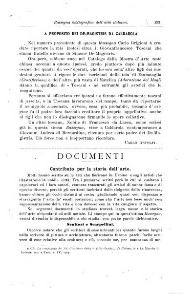 Rassegna bibliografica dell'arte italiana