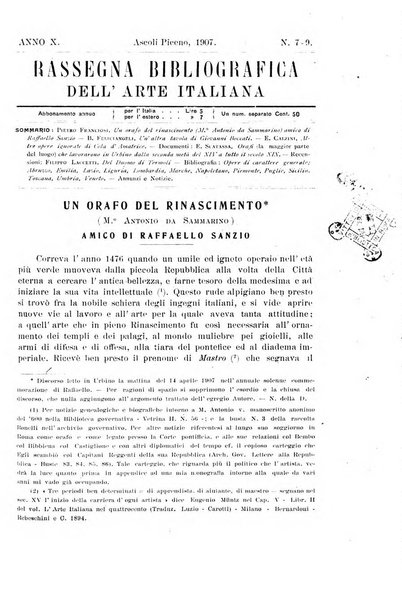 Rassegna bibliografica dell'arte italiana