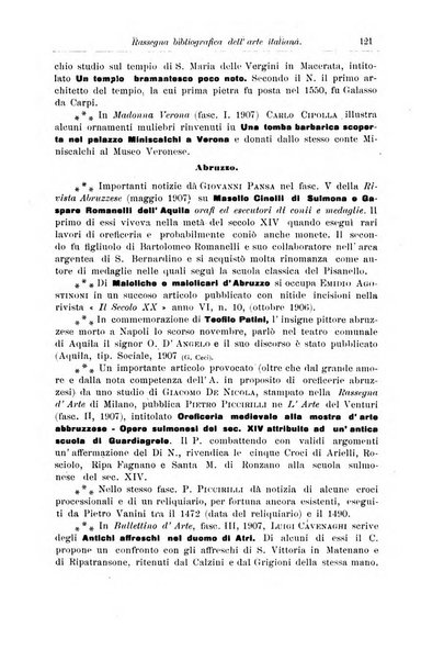 Rassegna bibliografica dell'arte italiana