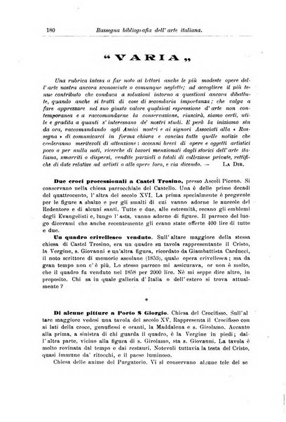 Rassegna bibliografica dell'arte italiana