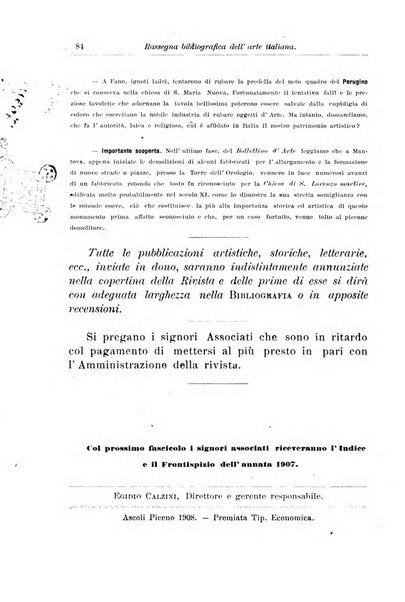 Rassegna bibliografica dell'arte italiana