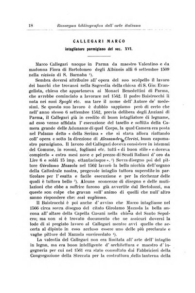 Rassegna bibliografica dell'arte italiana